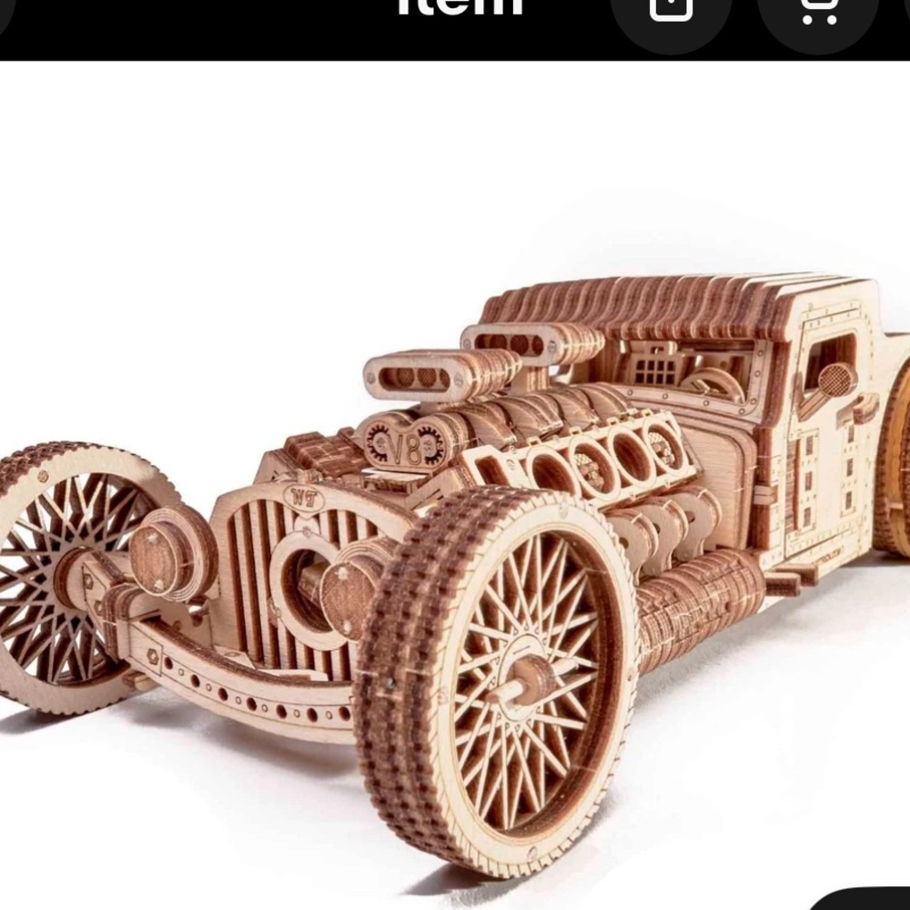 Wood Trick Hot Rod Model Mechanical 3D Wooden Puzzle Best DIY Toy Wood Trick